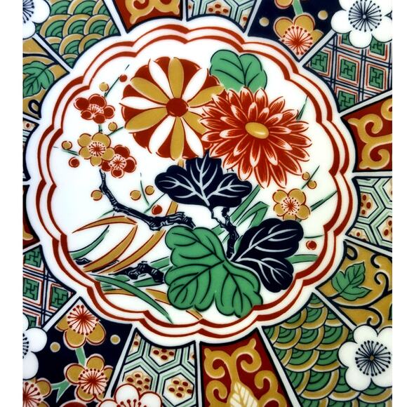 Japanese Tachikichi Vintage Imari 10" Red LIne Marked Dinner Plates-Set of 2 - Picture 3 of 10